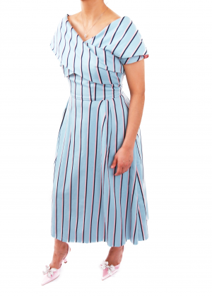 Baby blue Gown with stripes